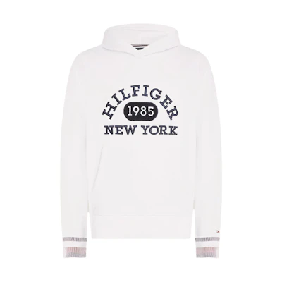 Tommy Hilfiger Elena College Logo Hoodie White MW0MW32682-YBH