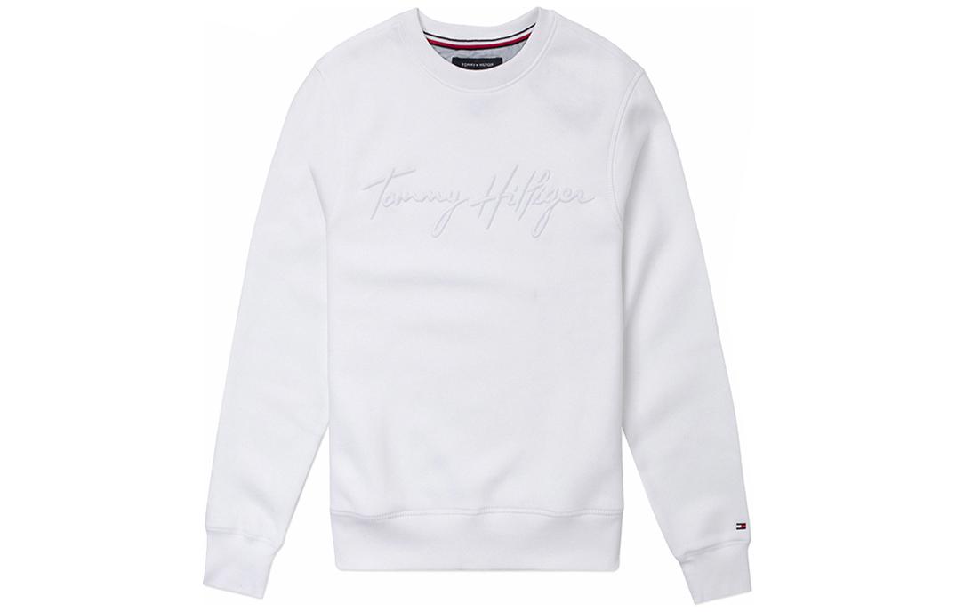 Tommy Hilfiger Embossed Logo Antibacterial Crewneck Sweatshirt White 78J3817-110