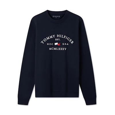 Tommy Hilfiger Embroidered Cotton Crewneck Pullover Sweatshirt MW0MW35526