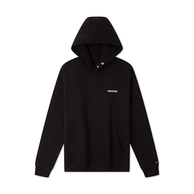 Tommy Hilfiger Embroidered Cotton Twill Oversized Hoodie in Solid Color MW0MW37224