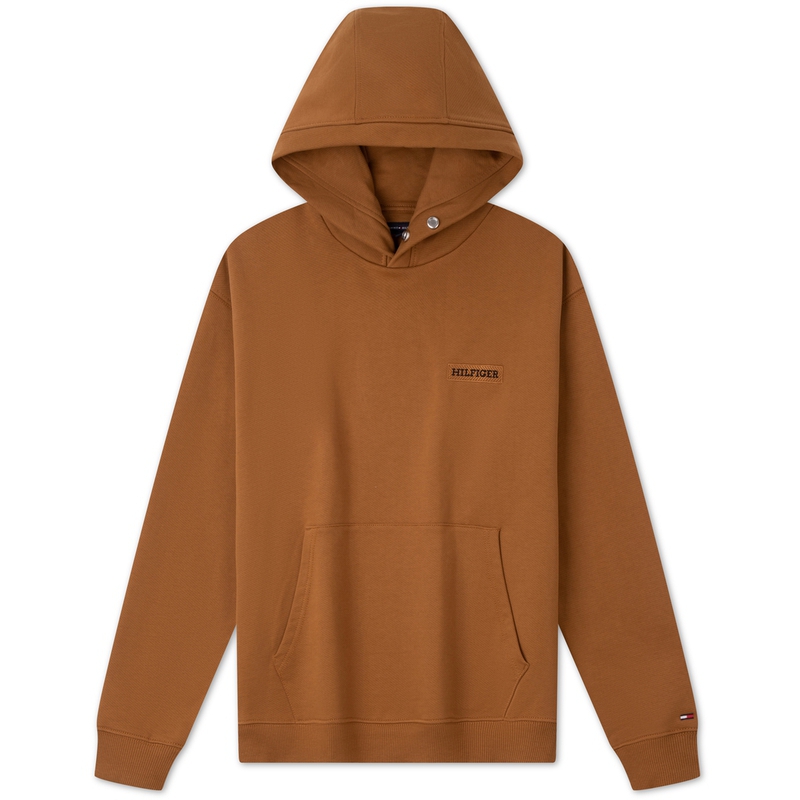 Sizing Tommy Hilfiger 刺繡棉斜紋純色寬鬆連帽上衣 MW0MW37224