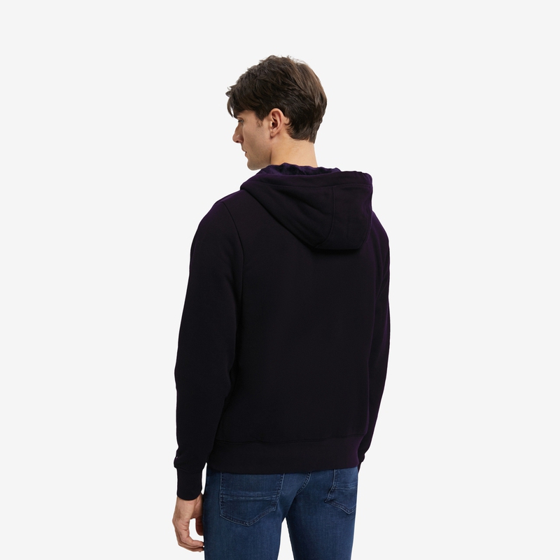 Shop Tommy Hilfiger 刺繡羊毛拉鍊連帽夾克 MW0MW27841DW5