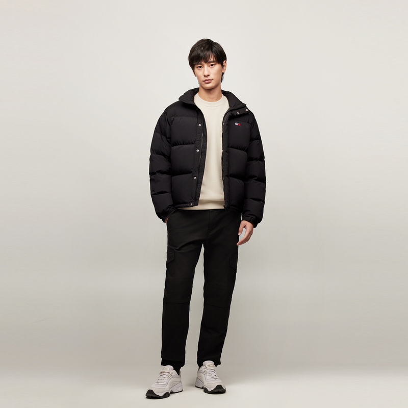 Sizing 타미 힐피거 자수 후드 패딩 다운 재킷 유니섹스 90% 다운 웜 코트 DM0DM20374