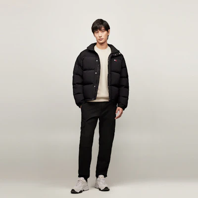 타미 힐피거 자수 후드 패딩 다운 재킷 유니섹스 90% 다운 웜 코트 DM0DM20374 Sizing 타미 힐피거 자수 후드 패딩 다운 재킷 유니섹스 90% 다운 웜 코트 DM0DM20374