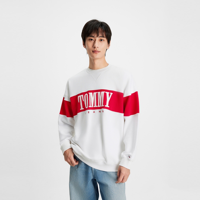 Shop 汤米希尔费格刺绣Logo拼色卫衣 XJ0XJ00883