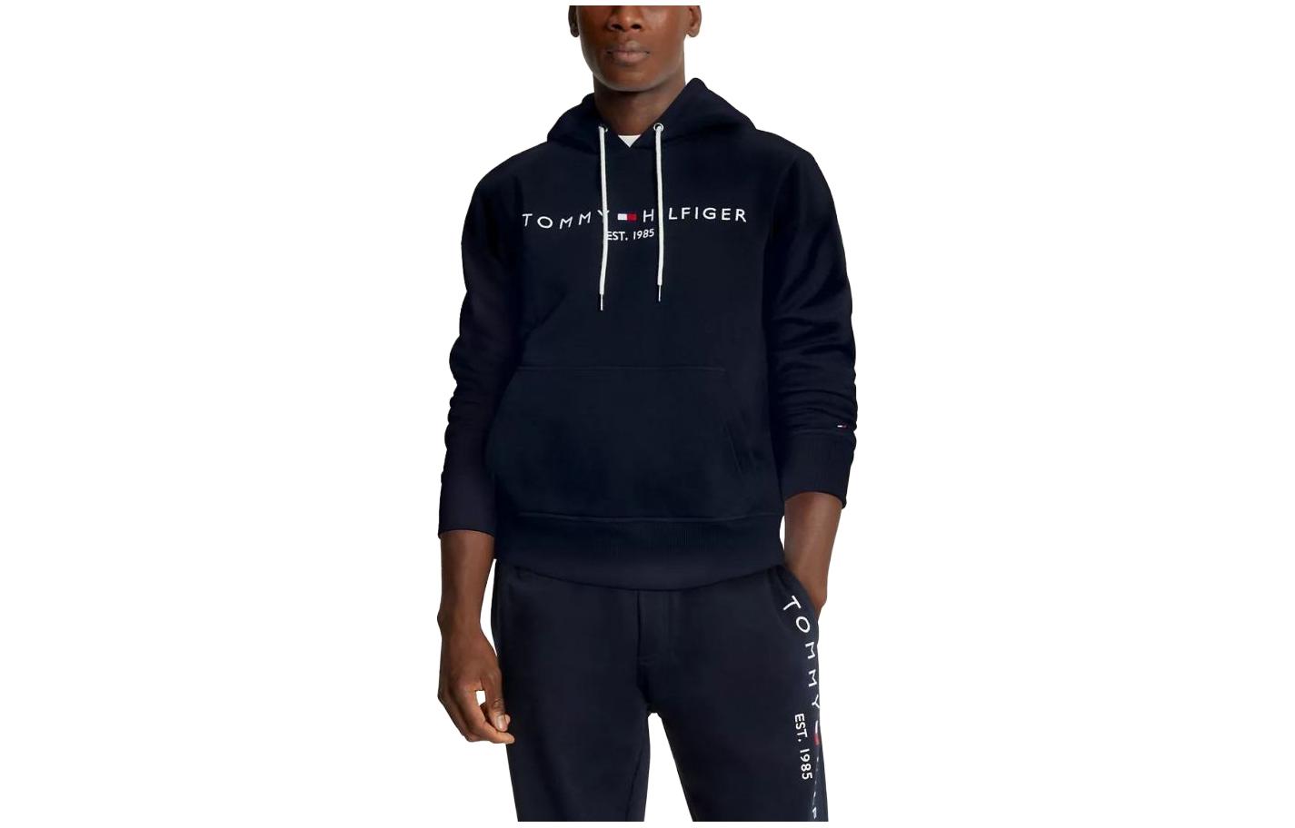 Tommy Hilfiger Embroidered Logo Hoodie Blue Pullover Sweatshirt M78J9503-FAP