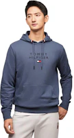Tommy Hilfiger Embroidered Logo Hoodie Misty Blue XM0XM02496-C9T Tommy Hilfiger Embroidered Logo Hoodie Misty Blue XM0XM02496-C9T