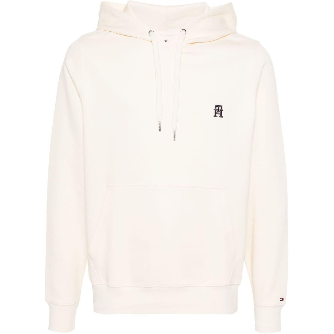 Tommy Hilfiger Embroidered Logo Knit Hoodie Men’s Light Beige MW0MW33646-BEIGE