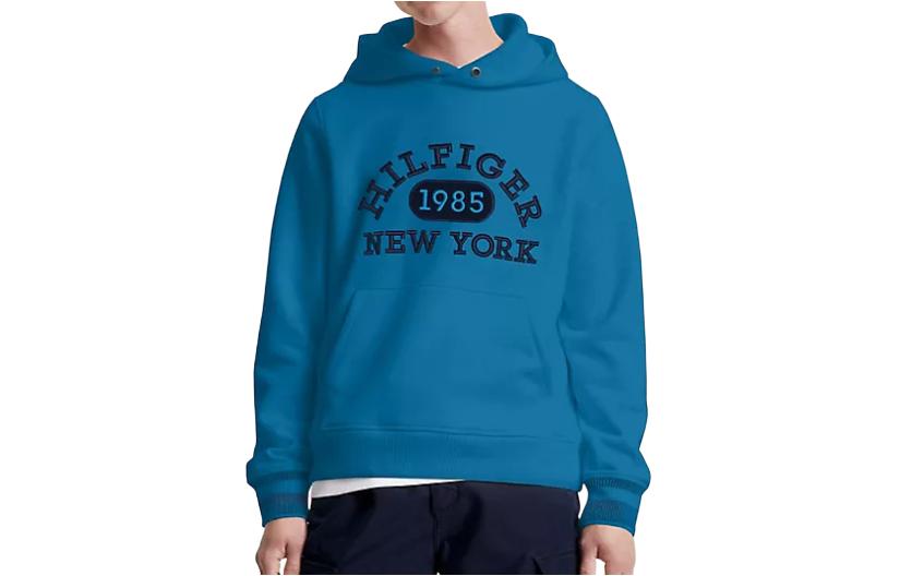 Tommy Hilfiger Embroidered Logo Slim Fit Long Sleeve Sweatshirt Blue Men MW32682-CZU