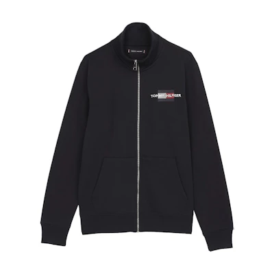 Tommy Hilfiger Embroidered Logo Stand-Collar Zip Jacket Black Men’s MW0MW35539-DW5