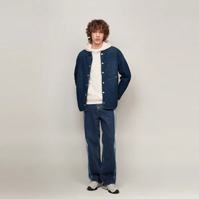 汤米·希尔费格刺绣绗缝领宽松版棉夹克牛仔蓝男女款 DM0DM20433 Cheap 汤米·希尔费格刺绣绗缝领宽松版棉夹克牛仔蓝男女款 DM0DM20433