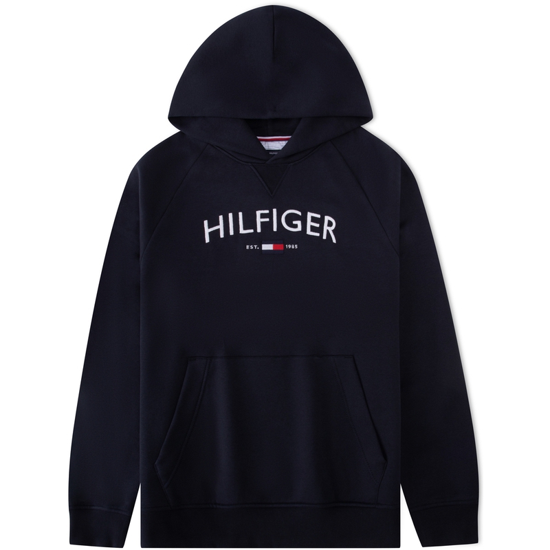 Tommy Hilfiger Embroidered Slim-Fit Fleece Hoodie Casual Sweatshirt 78J9049