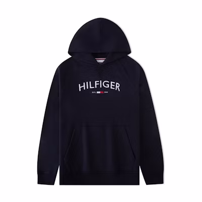 Tommy Hilfiger Embroidered Slim-Fit Fleece Hoodie Casual Sweatshirt 78J9049