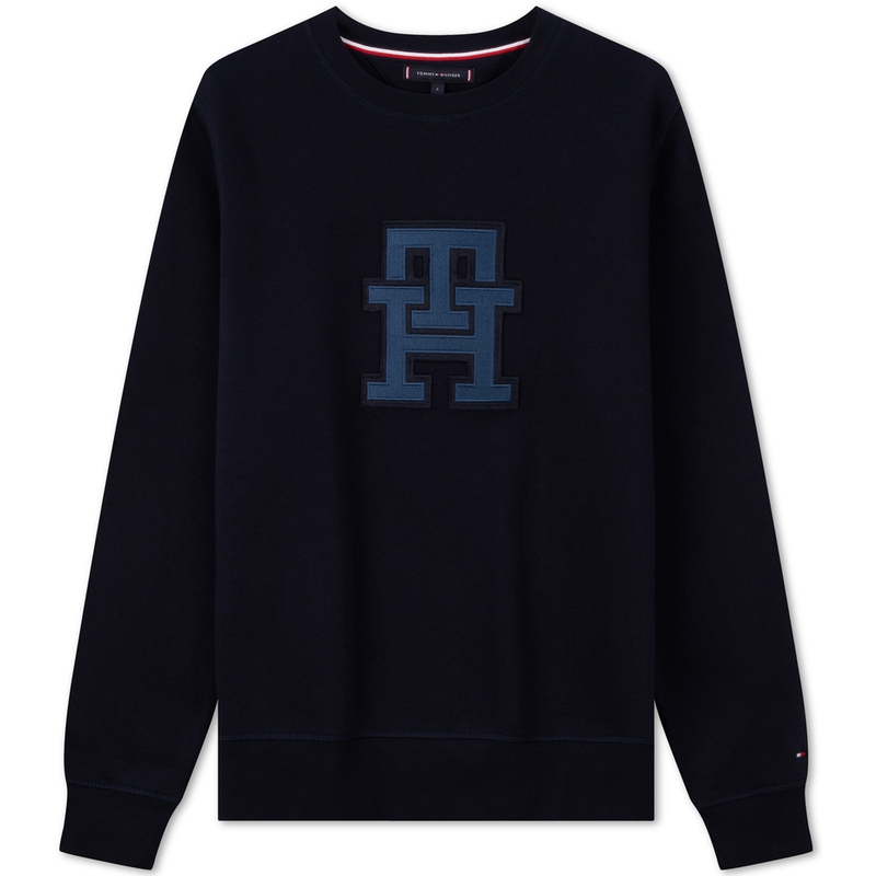Tommy Hilfiger Embroidered Slim Fit Crewneck Fleece Sweatshirt Casual MW0MW32727
