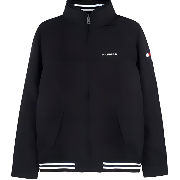 Tommy Hilfiger Embroidered Stand Collar Zip Jacket Navy Blue 7858429-587