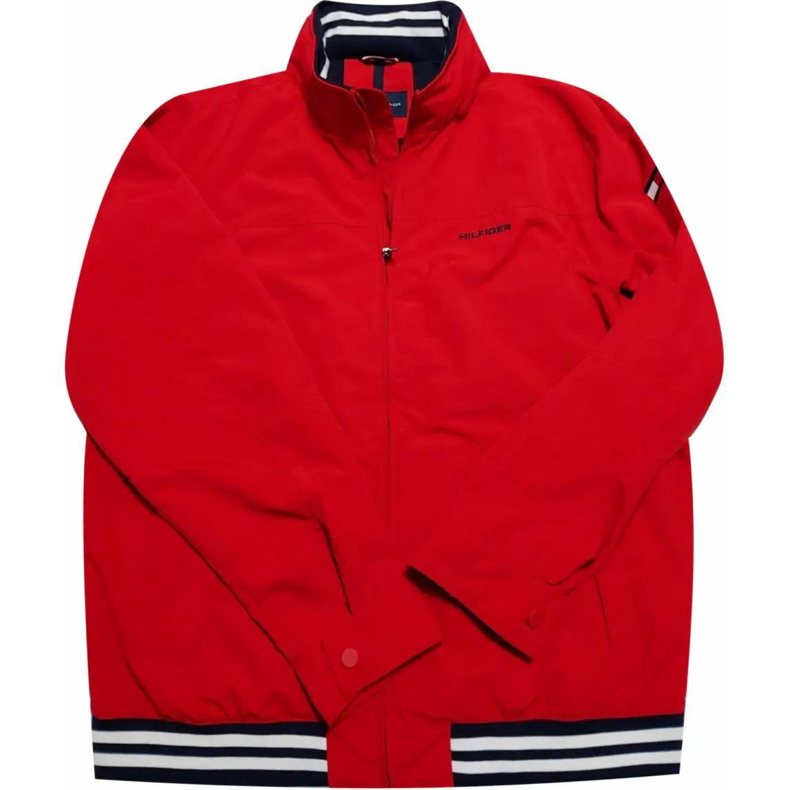Tommy Hilfiger Essential Regatta Striped Windbreaker Jacket Red Mens 7858429-XWK