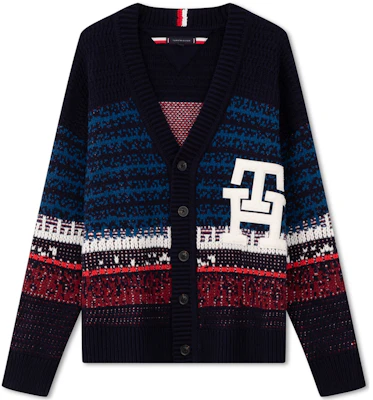 汤米希尔费格秋季条纹V领针织衫 开衫 海军红白蓝 男女通用 MW0MW33088 Buy 汤米希尔费格秋季条纹V领针织衫 开衫 海军红白蓝 男女通用 MW0MW33088