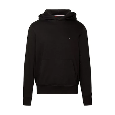 Tommy Hilfiger Flag Logo Black Hoodie Pullover MW34266-BDS