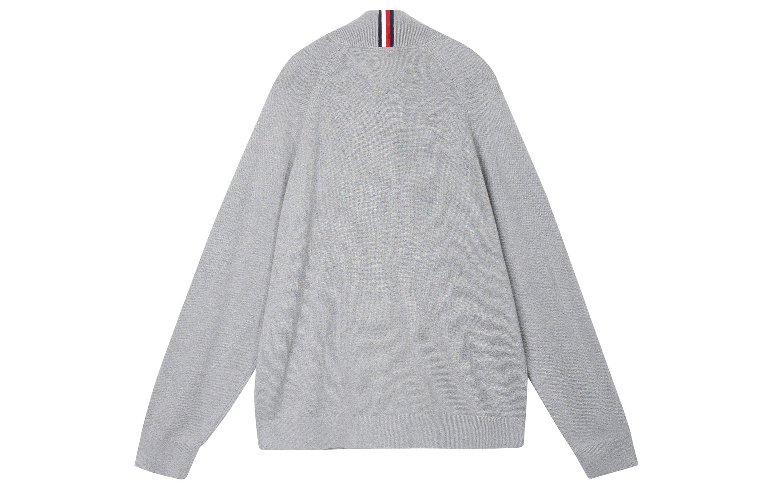 Lookbook 汤米希尔费格男士灰色拉链旗标开衫卫衣 78J9322-P7D