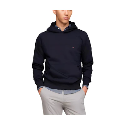 Tommy Hilfiger Flag Logo Hoodie Navy Blue Pullover Sweatshirt MW34266-DW5