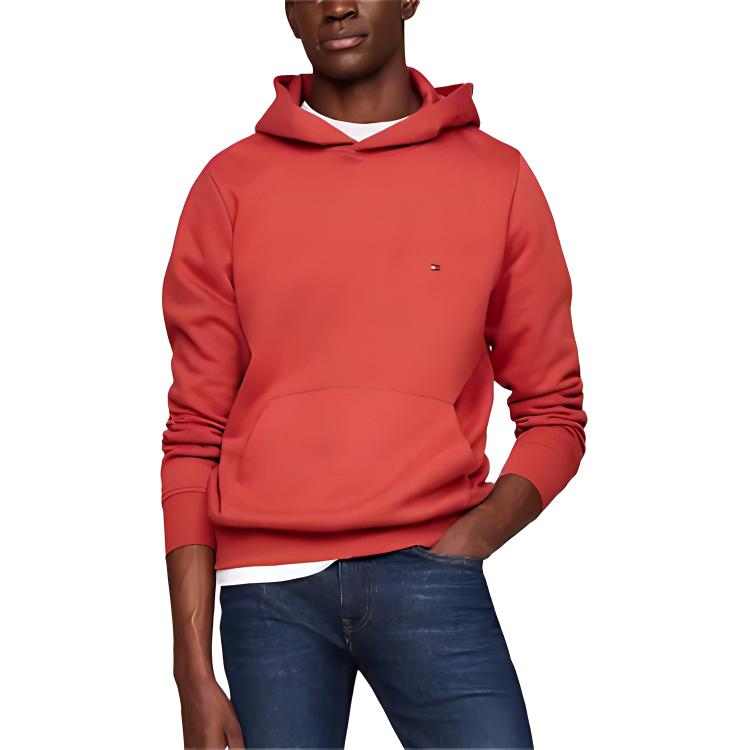 Tommy Hilfiger Flag Logo Hoodie Red Pullover Sweater MW34266-XM0