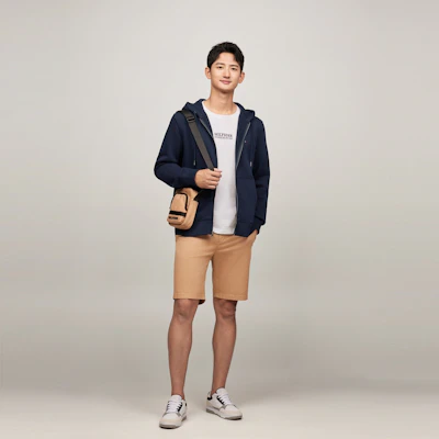 汤米希尔费格加绒连帽拉链厚外套 78J9368 3