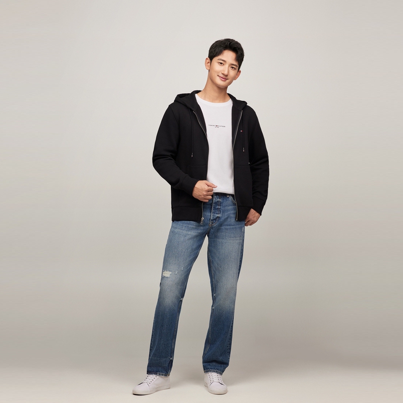 Details for 汤米希尔费格加绒连帽拉链厚外套 78J9368