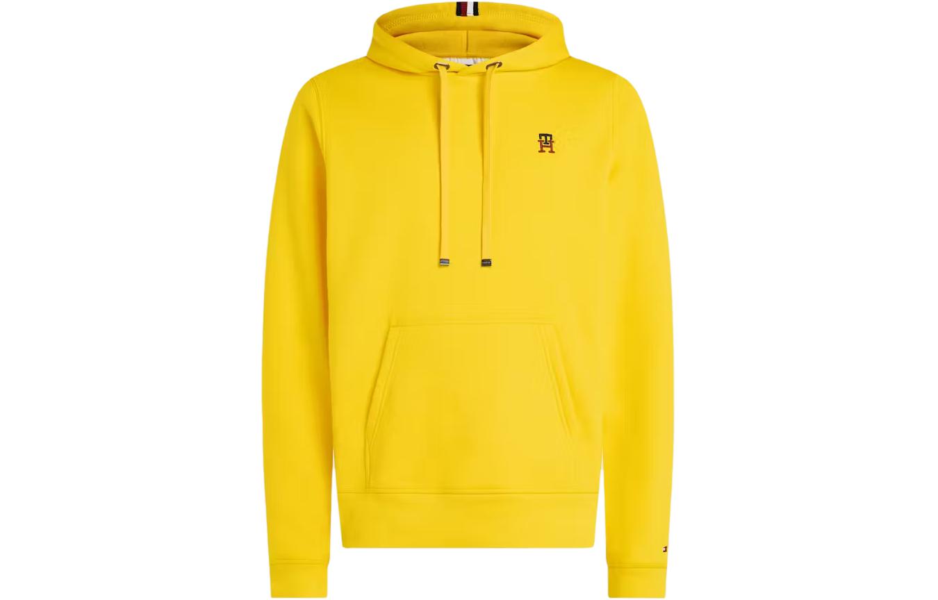 Tommy Hilfiger Fleece Monogram Logo Embroidered Hoodie Yellow MW0MW29283-ZGS