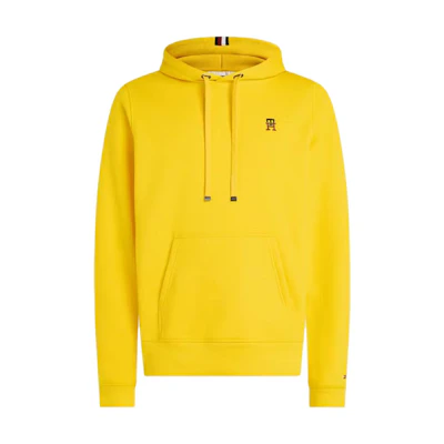 Tommy Hilfiger Fleece Monogram Logo Embroidered Hoodie Yellow MW0MW29283-ZGS