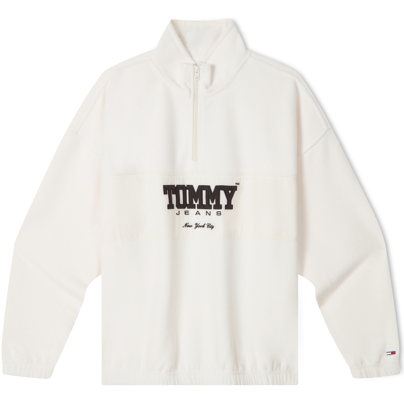 Tommy Hilfiger Fleece Patchwork Embroidered Half-Zip Oversized Sweatshirt DM0DM17803