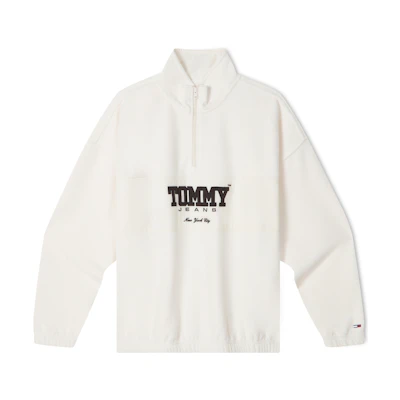 Tommy Hilfiger Fleece Patchwork Embroidered Half-Zip Oversized Sweatshirt DM0DM17803