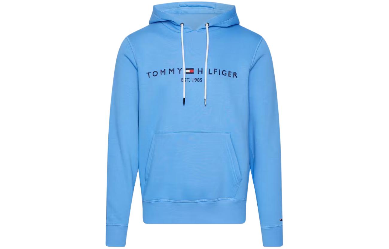 Tommy Hilfiger Flex Logo Hoodie Light Blue Pullover Long Sleeve Sweater MW0MW11599-C30