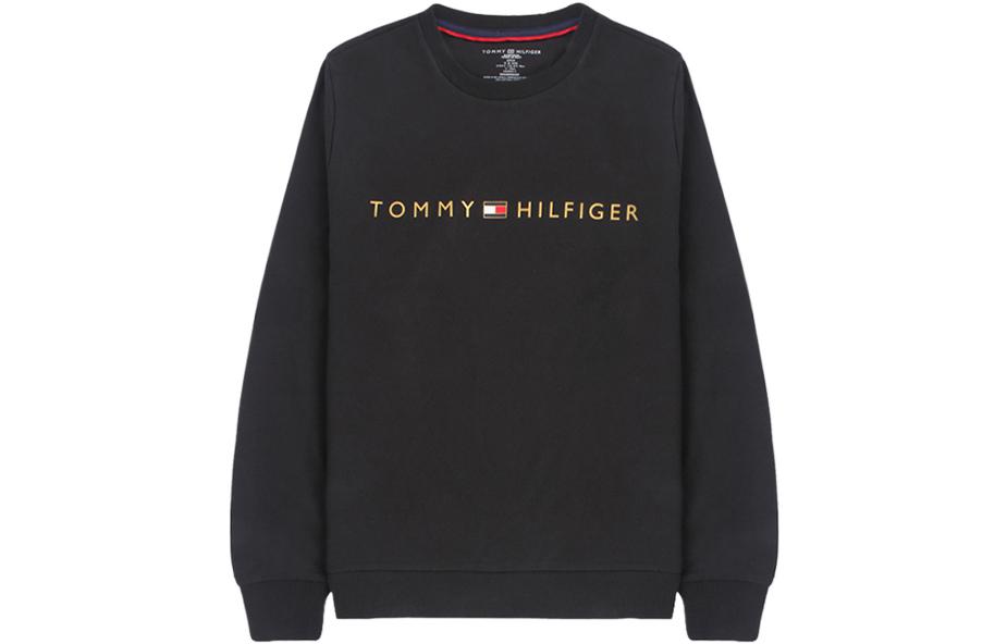 Tommy Hilfiger FW22 Black Crewneck Logo Print Long Sleeve Sweatshirt 09T3896-001
