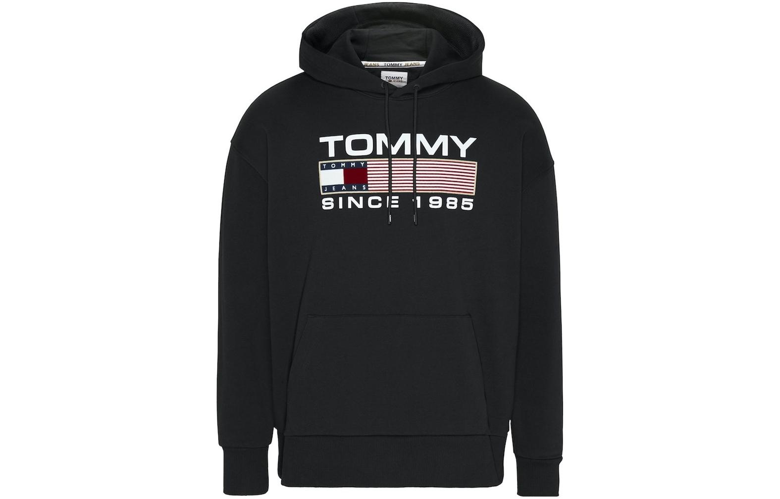 Order Tommy Hilfiger FW22 Sweatshirt Hitam dengan Cetakan Huruf. DM0DM15009-BDS