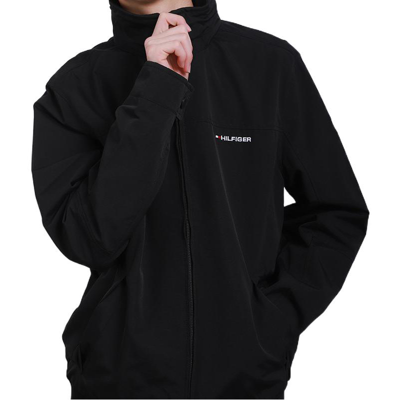 Shop 汤米·希尔费格 2022秋冬黑色防风防水连帽复古外套 7857270-017