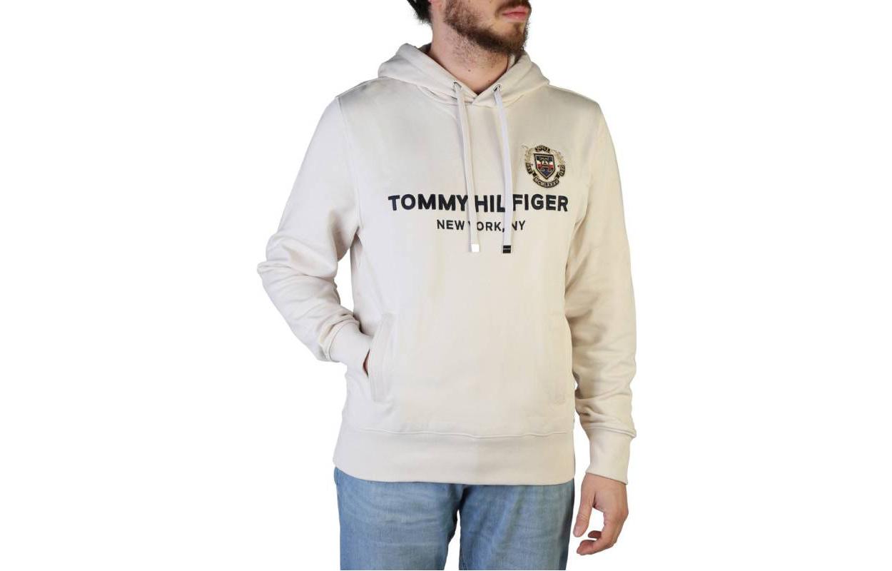 Tommy Hilfiger FW22 Brown Hoodie with Logo Print for Men MW0MW29721-AF4