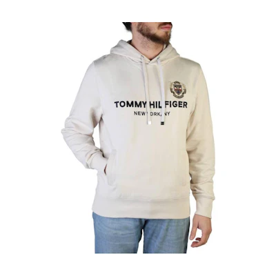 Tommy Hilfiger FW22 Brown Hoodie with Logo Print for Men MW0MW29721-AF4