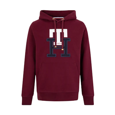 Tommy Hilfiger FW22 Burgundy Logo Hoodie Unisex Pullover Sweatshirt MW0MW28187-VLP