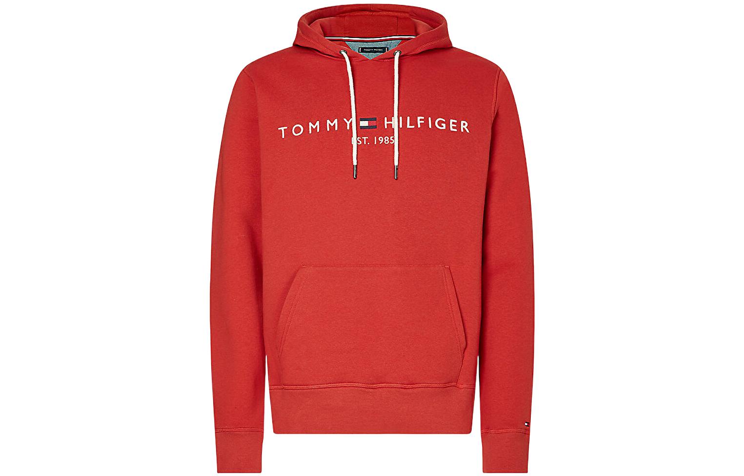 Tommy Hilfiger FW22 Christmas Logo Embroidered Hoodie Red - MW0MW11599-XNJ
