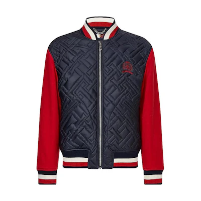 Tommy Hilfiger FW22 Colorblock Baseball Jacket Navy Blue MW0MW29055-P9V