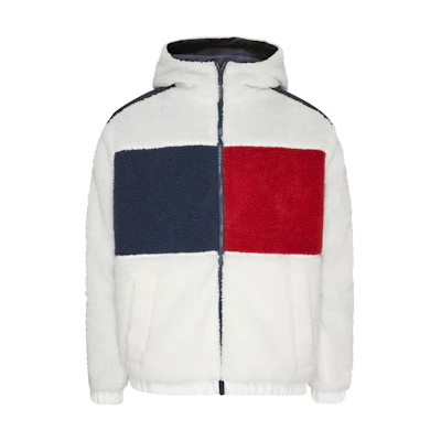 Tommy Hilfiger FW22 Colorblock Reversible Hooded Jacket for Men DM0DM14455YBH