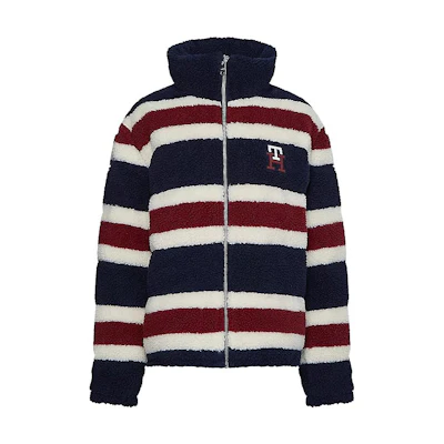 Tommy Hilfiger FW22 Colorblock Zip-Up Stand Collar Jacket Mens MW0MW28720-0A4
