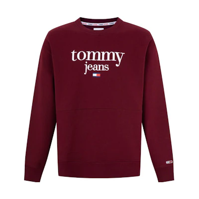 Tommy Hilfiger FW22 Embroidered Logo Crewneck Sweatshirt Men’s Red-Brown DM0DM15029-VLP