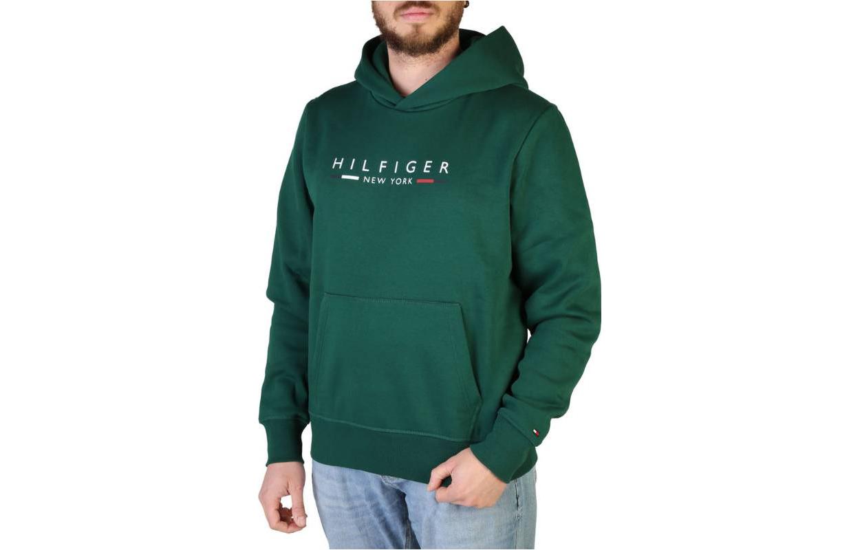 Tommy Hilfiger FW22 Green Logo Print Pullover Hoodie Long Sleeve MW0MW29301-L4O