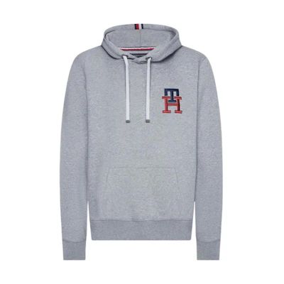 Tommy Hilfiger FW22 Letter Embroidered Hoodie Pullover Gray MW0MW28677ZN2