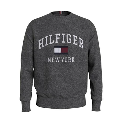 Tommy Hilfiger FW22 Logo Embroidered Crewneck Sweatshirt Grey MW0MW28755-ZN2