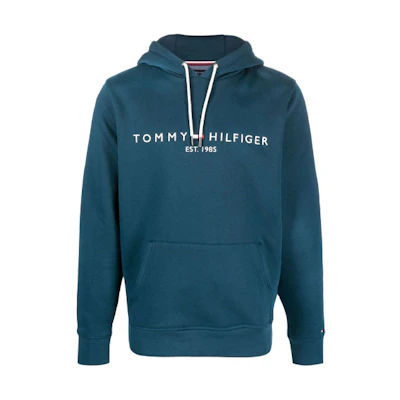 Tommy Hilfiger FW22 Logo Embroidered Drawstring Hoodie Blue MW0MW11599DA3
