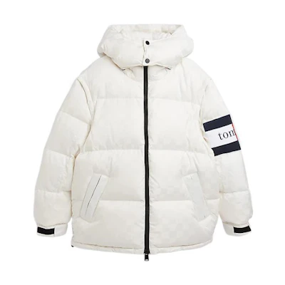 Tommy Hilfiger FW22 Logo Embroidered Hooded Jacket Unisex White DM0DM15172YBH