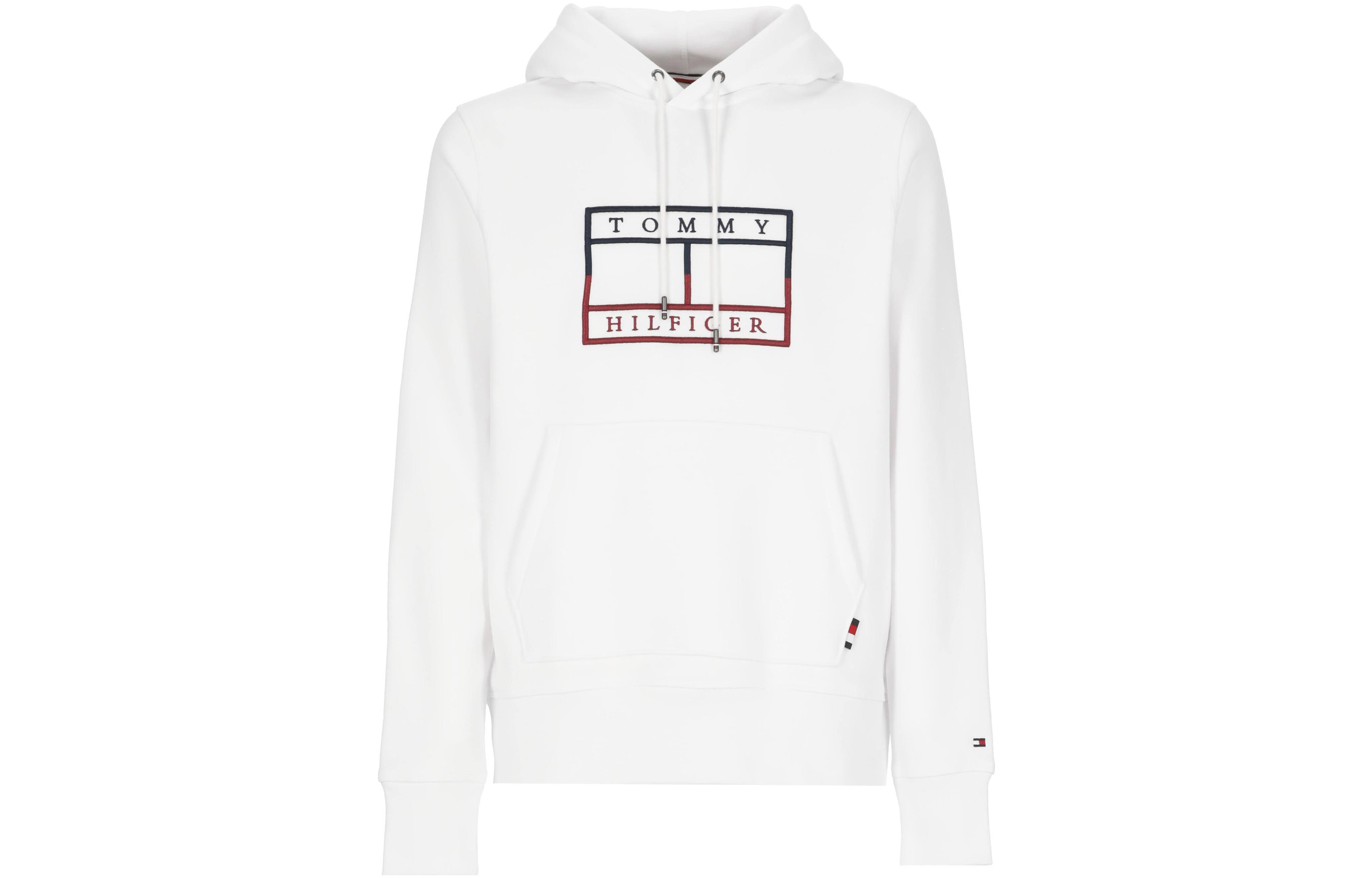 Tommy Hilfiger FW22 Logo Embroidered Hoodie Unisex White MW0MW25600YBR