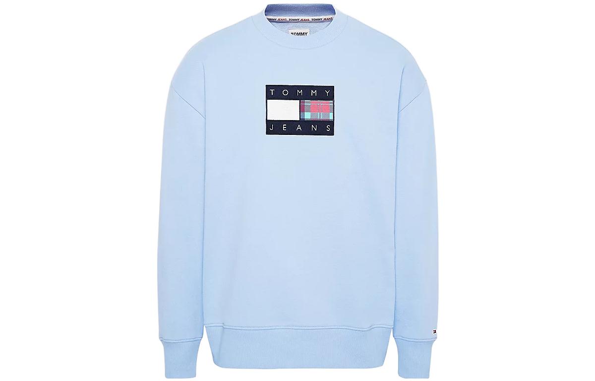 Tommy Hilfiger FW22 Logo Print Crewneck Sweatshirt Men’s Pearl Blue DM0DM15704-C3R